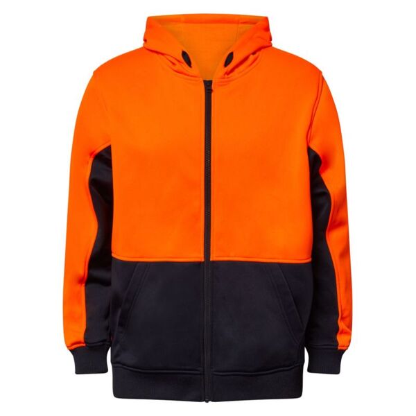 Mens Hi Vis Hoodie With Zip Thumbnail