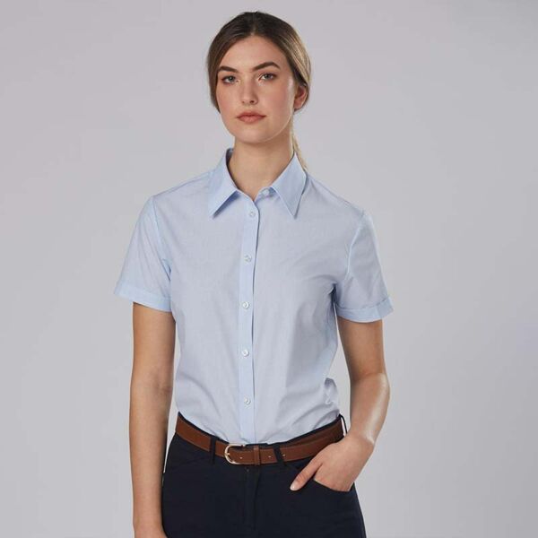 Womens Fine Stripe Short Sleeve Shirt Thumbnail