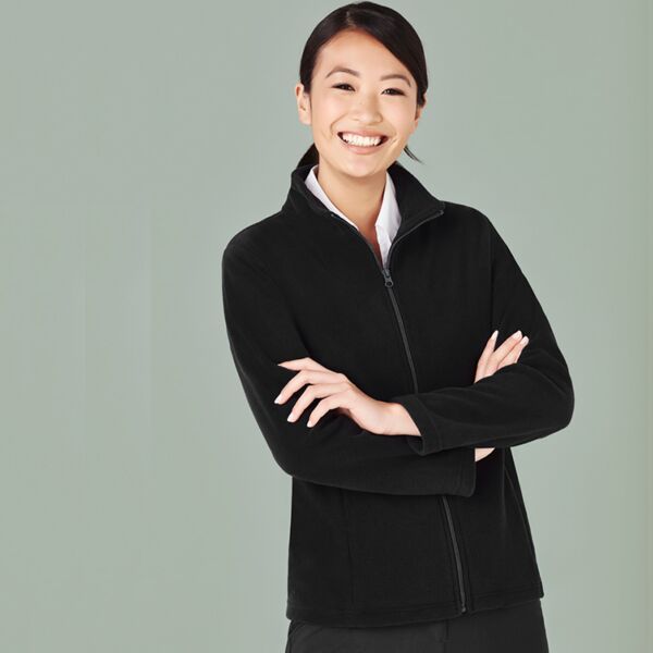 Womens Plain Micro Fleece Jacket Thumbnail