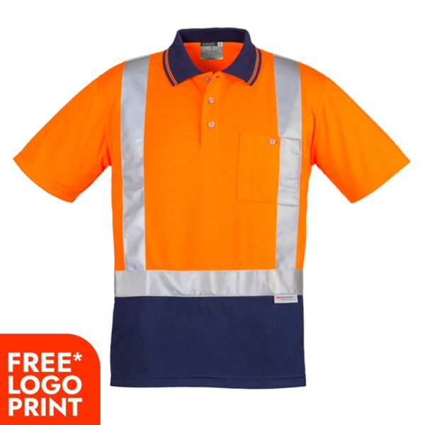Mens Hi Vis Spliced Polo - Short Sleeve Shoulder Taped Thumbnail