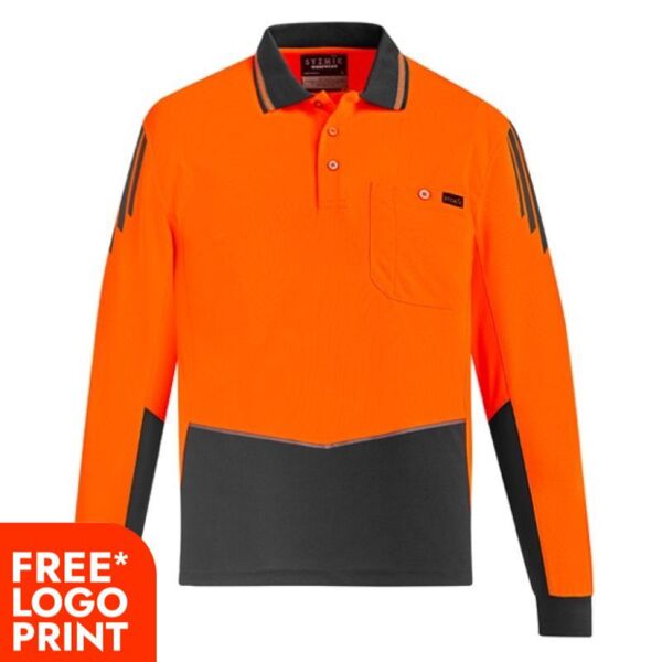 Mens Hi Vis Flux Long Sleeve Polo Thumbnail