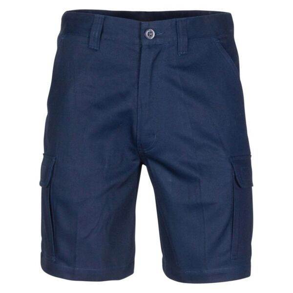 Middle Weight Cotton Double Slant Cargo Shorts - With Shorter Leg Length Thumbnail